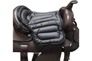 TentHome Horse Riding Shock Absorbing Seat Saddle Cushion Pad Equestrian Tack Numnahs (Black)