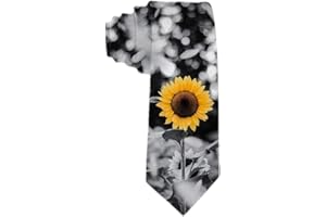 SARA NELL Men's Classic Woven Business Tie Silk Necktie Beautiful Yellow Sunflower Ties