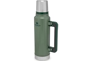 Stanley Classic Legendary Termos 1.4L Hammertone Green - Termos ze Stali Nierdzewnej Bez BPA - Utrzymuje ciepło przez 40 godzin - Szczelna nakrętka pełniąca rolę kubka - Do Mycia w Zmywarce