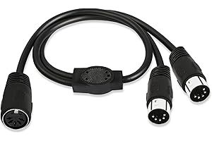 GINTOOYUN MIDI-Splitter-Y-Adapterkabel, 49,6 cm, DIN-5-poliger Stecker für Mixer, Tastaturen, E-Pianos