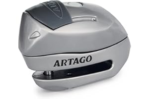 Artago 24S.6M Bloque Disque Moto Alarme 120dB Bouton on, Fonction d'Avertissement, LED, Batterie Longue Durée, Support Optionnel, ø6mm, Bloc Frein Roue Universel Scooter, Velo, Trottinette Electrique