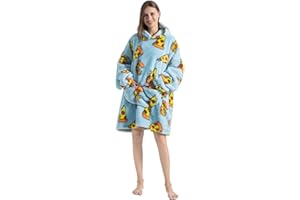 Thigies Oversize Felpa Coperta con Cappuccio,Coperta Indossabile Calda Felpa con Cappuccio Invernale con Maniche e Tasca
