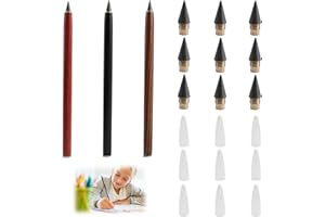 Lotbun 3 szt. beztuszowy ołówek z 9 zapasowymi końcówkami, przenośny ołówek nieskończoność, wielokrotnego użytku, wymienny wieczny ołówek wielokrotnego użytku, bez tuszu