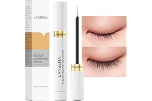 LANBENA Suero de crecimiento de pestañas, Tratamiento avanzado de pestañas, Suero de crecimiento de pestañas, Suero de crecimiento de cejas, 0,14 onzas líquidas hipoalergias.