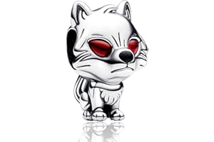 RMMY Charm 925 Sterling Silver Heart Mom Lucky Mouse Movie Pendant Dangle Beads for European Necklaces and Bracelets Valentine's Day Mother's Day Gifts con Gioielli di Zirconia