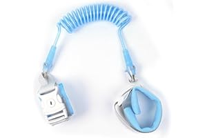 JDXun Baby Anti-verloren Gürtel, 2,5M Anti-Verlorene Handgelenk Gürtel Leine für Kinder, 360° Drehbar Elastisches Drahtseil Atmungsaktiv Baumwolle Armgelenk Band Kinder Sicherheitsleine (Blau)