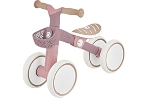 Globber Baby learning Balance Bike Walking Ride On Stable 4 Wheels- For Infants 12 Months to 3 Years - Adjustable Seat 2 Year Warranty