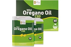 SC NUTRA Wild Oregano Oil Vegan Softgels/Capsules 60s - 80% Carvacrol & Low Thymol