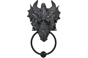 PACIFIC GIFTWARE Gothic Dragon Door Knocker Cast Iron Finish