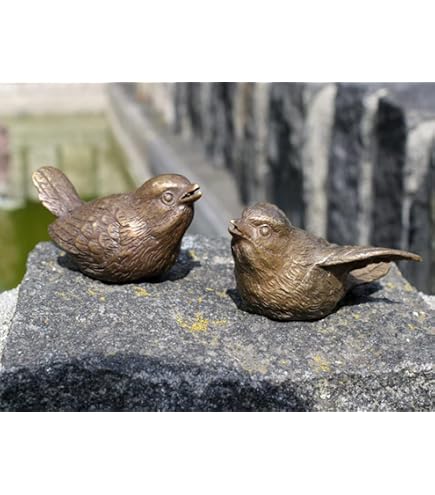 Steinfigur-Set „3 Vögel“ – Frostfest Bis -30°C, Massiver Steinguss | Handgefertigt In Deutschland