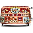 Smeg Tsf01DgUK, Dolce & Gabbana 2 Slice Toaster,6 Browning Levels,2 Extra Wide Slots, Defrost And Reheat Functions, Removable Crumb Tray, Multicolor, 1 Year Warranty