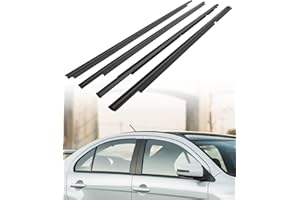 PNYZIK 4 Pcs Weatherstrip Window Molding Trim Seal Belt Fit for Mitsubishi Lancer 2008-2017 Replace 5727A005 5727A006 5757A017 5757A018, Car Outer Door Window Moulding Trim