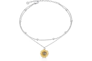 VONALA Tobillera de plata de ley 925 con margaritas, girasol, mal de ojo, mariposa, vaca, doble cadena, joyería de regalo de cumpleaños para mujeres y niñas