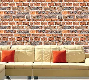 ALL YOUR DESIGN Self Adhesive Brick Design Wallpaper Wall Sticker for Home Decor, Living Room, Bedroom, Hall, Kids Room, Play Room (brick-wallpaper-pt11-03-5.5sqft-moq-5)