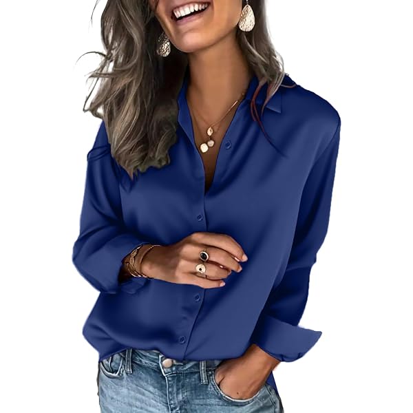 Floerns Camicetta Estiva Da Donna, Maniche Lunghe, Scollo A V, Orlo Con Volant E Cravatta Frontale, Tessuto Morbido, Casual Elegante