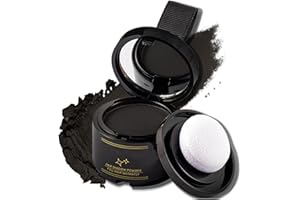 MEITREND Ansatzpuder - Haarpuder Männer und Frauen, Langanhaltend Haaransatz Puder, Wasserfestes Haar Concealer zur Haarverdichtung Wurzeln, Haar Puder für Haaransatz Kaschieren und Wurzel (Schwarz)