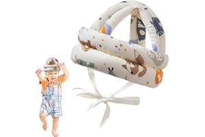 HUGFADS Baby Kopfschutz Schutzhelm für Kleinkinder (6-36 Monate) - Atmungsaktive Baumwolle, Verstellbar, Sicherheitshut für Krabbeln, Spielen und Gehen - Leicht, Komfortabel und mit 360 Grad Vollschutz (A)