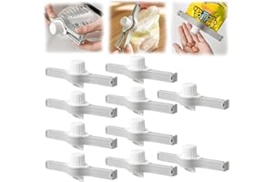 Hshenjhu 10 Stück Verschlussclips mit Ausschütter, Verschlussklammern zur Lebensmittelaufbewahrung mit Ausgüssen, Feuchtigkeitsabdichtungsklemme, für Küchenchips Lebensmittelbeutel Haustier