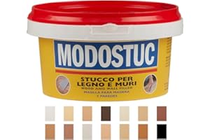MODOSTUC Blanc Mastic Pour Bois et Murs - Pâte Bois Professionnel En Pâte Prête à L'emploi Pour Intérieur Idéal Pour Boucher Les Trous et Fissures du Bois à Séchage Rapide et Parfait 1 kg