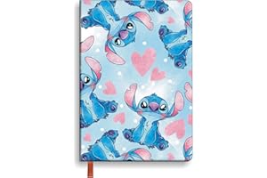 WHLBHG Stitch Gifts Ohana Geschenk Ohana Means Familie Leder liniert Journal Notizbuch A5 Größe Schreiben Notizbuch Lustiges Cartoon Film Fans Geschenk Freundschaft Geschenk (Stitch Style 3)