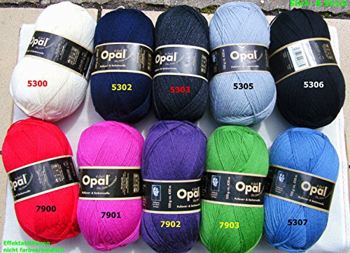 150 gr. Opal Uni Farbe 5307 jeansblau, 6-fach, Brandneu, Sockenwolle, Strumpfwolle - 2