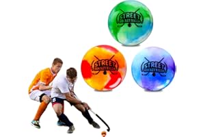 CHCAES 3 Stück Street Hockeyball Feldhockey Kein Hüpfen Straßenhockey Bälle für Streethockey Rollhockey Bunt