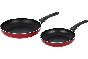 Royalford Twin Fry pan Set RF12596 Non-Stick 2 Pieces Frypan Set 20cm and 26cm Diameter 2pack Strong Aluminum Built Kitchen Cookware Sets Dishwasher Safe