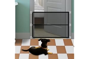 YATOSEEN Mesh Dog Gate for Stairs, Adjustable Magic Pet Gate, Portable Folding Safety Retractable Dog Gate Indoor Extends up to 31" X 43" Wide