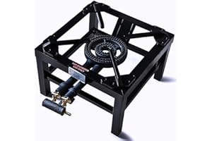 INTERNATIONAL BRANDS EXCESS STOCK TRADING U.K. I BEST U.K iBest UK Cast Iron Steel Catering Stove | Key Burners | Outdoor LPG Black Cooker (Double Key)