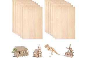 DASIAUTOEM Tablero de Madera Contrachapada, 12 unidades de Madera de Balsa de 300x200x1.5 mm, Tabla Madera Balsa, DIY Recortes de Madera para Manualidades, Casa Barco, Avión, Barco, Grabado Pintura