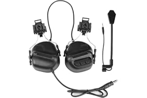 Gexgune Taktische Headsets mit schnellem Helmschienenadapter Militärisches Airsoft-Shooting-Headset Kommunikationszubehör der Armee, Keine Rauschunterdrückungsfunktion