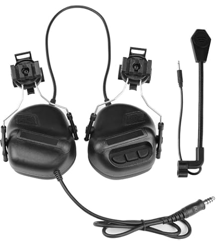 WQZXM Tactische Headset 2-in-1 – Helm- En Hoofddraagbaar Met ARC-rail Adapter Voor OPS Core En Team Wendy (zwart)