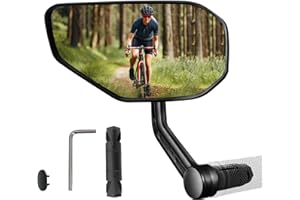 Homieway Specchietto retrovisore per bicicletta elettrica, lente in vetro antigraffio per bicicletta, grande specchietto retrovisore per manubrio sinistro (14 – 20 mm)
