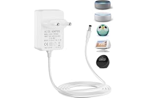 Sanicata 15W Netzteil Compatible with Echo Dot 3/4Gen, Echo Dot Kids Edition 3/4 Gen, Echo Show 5 1/2Gen, Echo Spot, Echo Pop, Fire TV Cube, 12V 1.25A Netzadapter Ladegerät 1.5M-Weiß