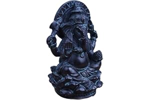 Kocris Casa Ganesh - Estatua de elefante para acuario, decoración de peceras, reptil, tortuga, lagarto, araña, tanques, terrario, tailandés, ganesha, budismo, escultura decorativa para mascotas