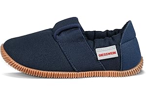 Giesswein Kinder Hausschuhe Söll Slim-Fit - Baumwoll Slippers für Mädchen & Jungen, rutschfeste Kindergarten Schuhe mit Leder Innensohle