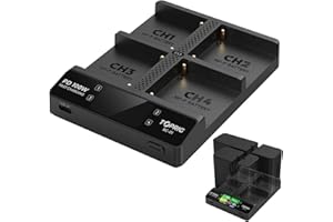 Accsoon Toprig BC-01 NP-F ładowarka do szybkiego ładowania, 100 W, 4-kanałowa ładowarka z wyświetlaczem LCD, wejście USB-C PD, kompatybilna z Sony NP-F550, NP-F750, NP-F970, profesjonalnymi kamerami