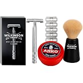 Arko Kase 150 gr Tıraş Sabunu + Traş Fır&ccedil;ası Vintage Editiontıraş Fır&ccedil;ası + Klasik Tıraş Bıcağı 5 Yedek Bıcak | Klasik Islak 
