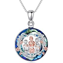 Collana per bambini in argento Sterling 925 con elementi Swarovski, ciondolo a forma di cuore rosé AB e incisione lettere A - Z