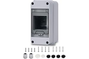 Zroden Coffret Electrique, Coffret Electrique Etanche Exterieur IP65, 3 Modules, Avec Terminaux, Rails Intégrés et Accessoires, Pour Une Utilisation à L'extérieur