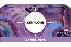 Zenflore 12 Week Plan - by PrecisionBiotics - Probiotics Supplement with Unique Bifidobacterium Longum Bacteria Strain 1714 + Vitamin B6 and B12 - for Mental Performance - 90 Capsules