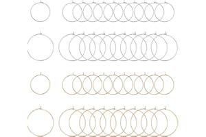 UNICRAFTALE 60pcs 2 Größen 25/35mm Weinglas Charms Ringe 316L Edelstahl Creolen Rohlinge Golden Metall Farbe Ohrringe Zubehör Hypoallergen Creolen Für Frauen Ohrringe Selber Machen Partyzubehör