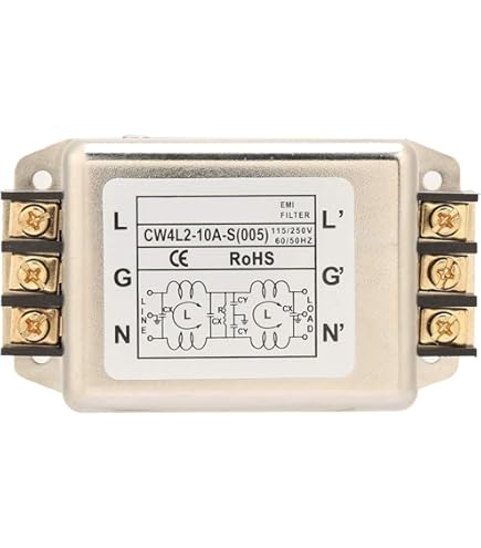 Aazon.co: Uxcell AC 115/250V 10A CW1B-10A-L 3/2 Wire Noise Suppressor