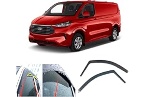 AC WOW 2x Windabweiser für Ford Transit/Tourneo CUSTOM II für Volkswagen TRANSPORTER/CARAVELLE (T7) 2024 2025 2026 2027 Acrylglas Seitentür Fenster Wetterschutz Regenschutz