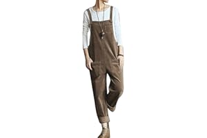 EACH WOMEN Damen Herbst Winter Cord Latzhose Verstellbarer Riemen Jumpsuits Baumwolle Cord Latzhose