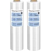 VIDA SOL Transparent Wrapping Film 1.4 kg, 2 Roll of 50 cm, 23 Micron Thickness, Resistant and Versatile, Ideal for Home, War