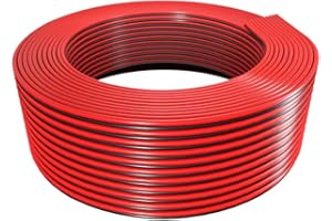 BTF-LIGHTING Câble d'extension électrique de 10m 2pin 18 AWG fil de lumière pour bande LED,rouge,noir,connexion au support,ligne de cordon à 2 conducteurs pour bande LED monochrome FCOB COB 3014 5630