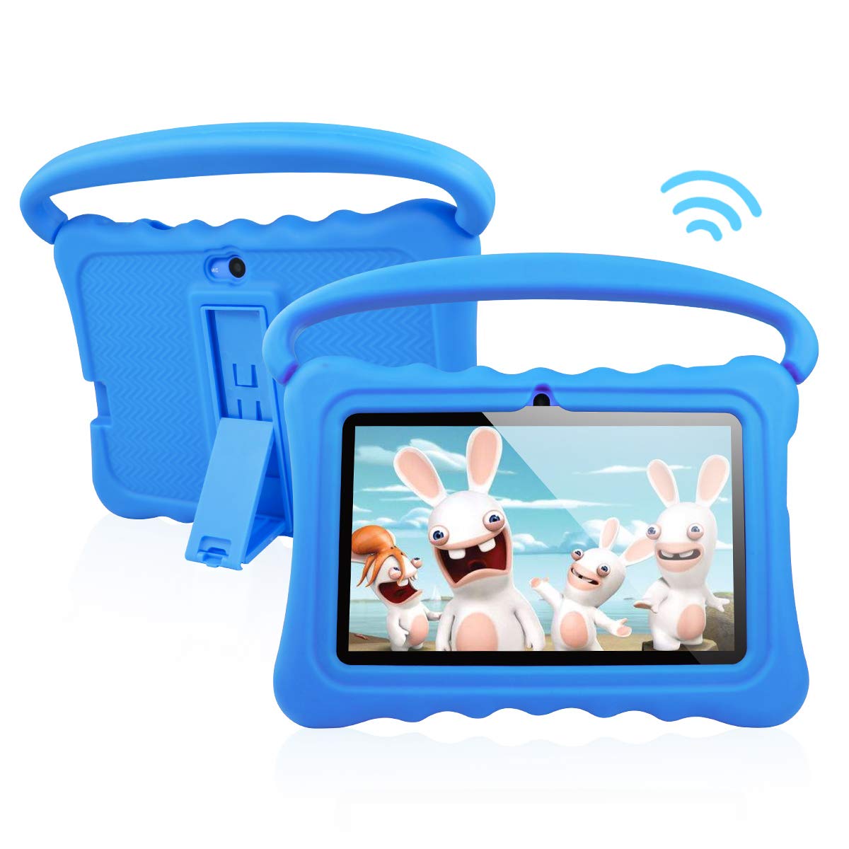 Tablettes-pour-Enfants-avec-cran-Full-HD-Android-81-OS-7-Pouces-Full-HD-pour-Enfants-1-Go-de-RAM-16-Go-de-Stockage-Tablette-Wi-FI-Quad-Core-13Hz-Wi-FI-avec-botier-Tout-Neuf-Soft-Shock-Kid