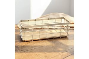 JBSCEEN Cesta para Pan en Metal Cesta almacenaje de Alambre Organizador de Cocina Cesto de Frutas y Vegetales para el mostrador de la Cocina despensa baño (Blanco)