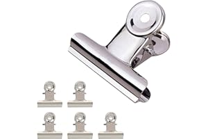 LEDDY LIVING 5 SZTUK Klamerki Zamknij torebki, spinacze kuchenne, klipsy ze stali nierdzewnej 38 mm utrzymują świeżość żywności do ciastek, kawy, chleba, przekąsek, frytek, jedzenia